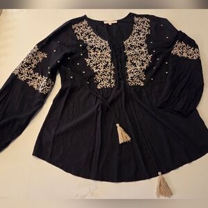 Solitaire Embroidered Tunic Style Top